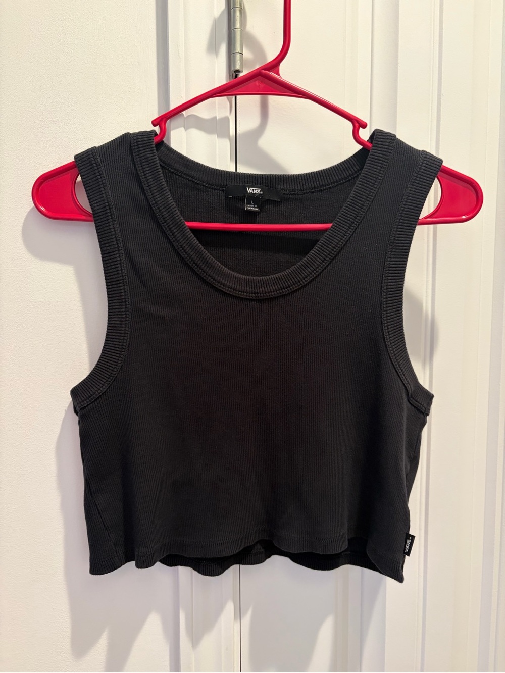 Vans Black Ribbed Cropped Tank